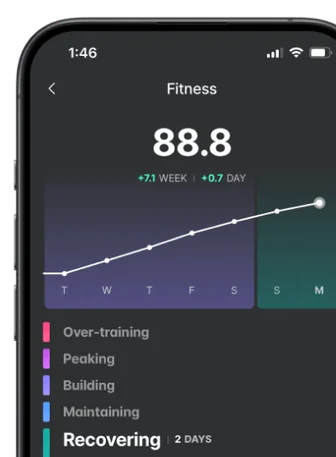 Fitness states screen in Wahoo app