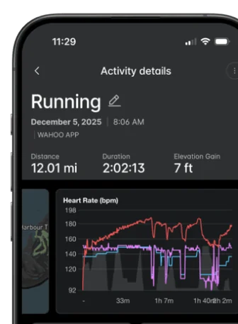 Interactive activity details screen in Wahoo app